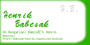 henrik babcsak business card